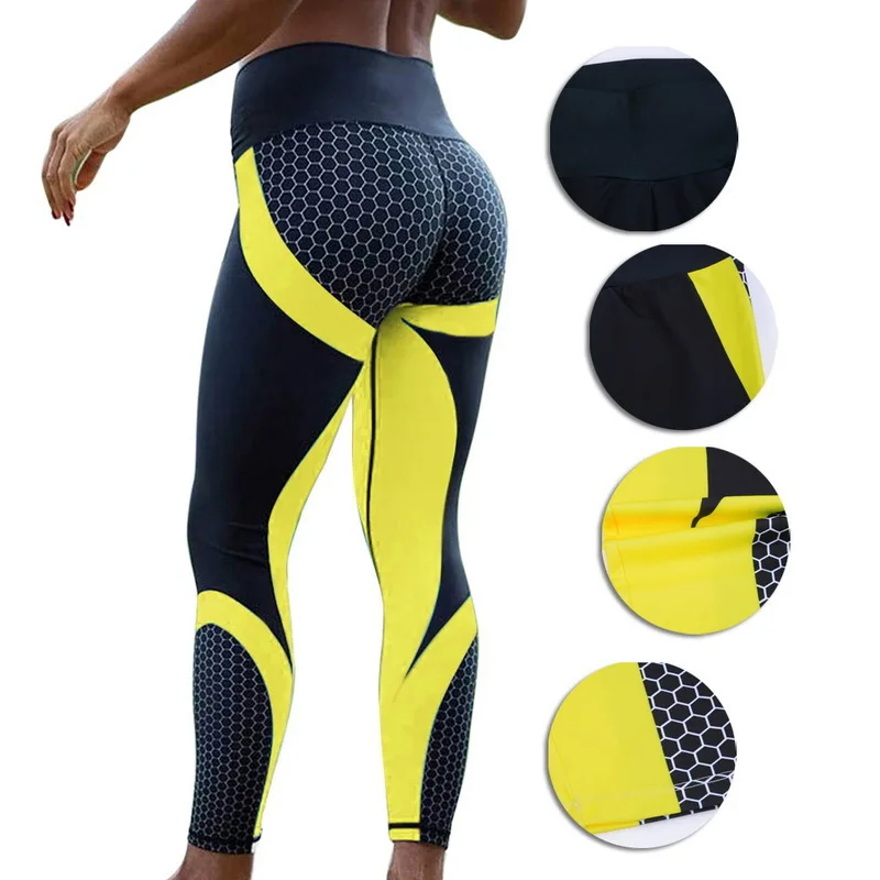 

Cellular digital printing yoga pants high waist hip sports fitness quick-drying running leggings pants women joggers women