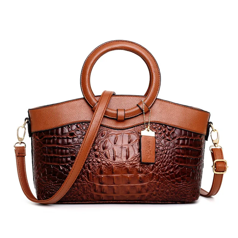

Retro Women Bags For Ladies Shoulder Bags 2021 Designer Crocodile Woman Leather Handbag Tote Luxury Handbags Bolso Mujer