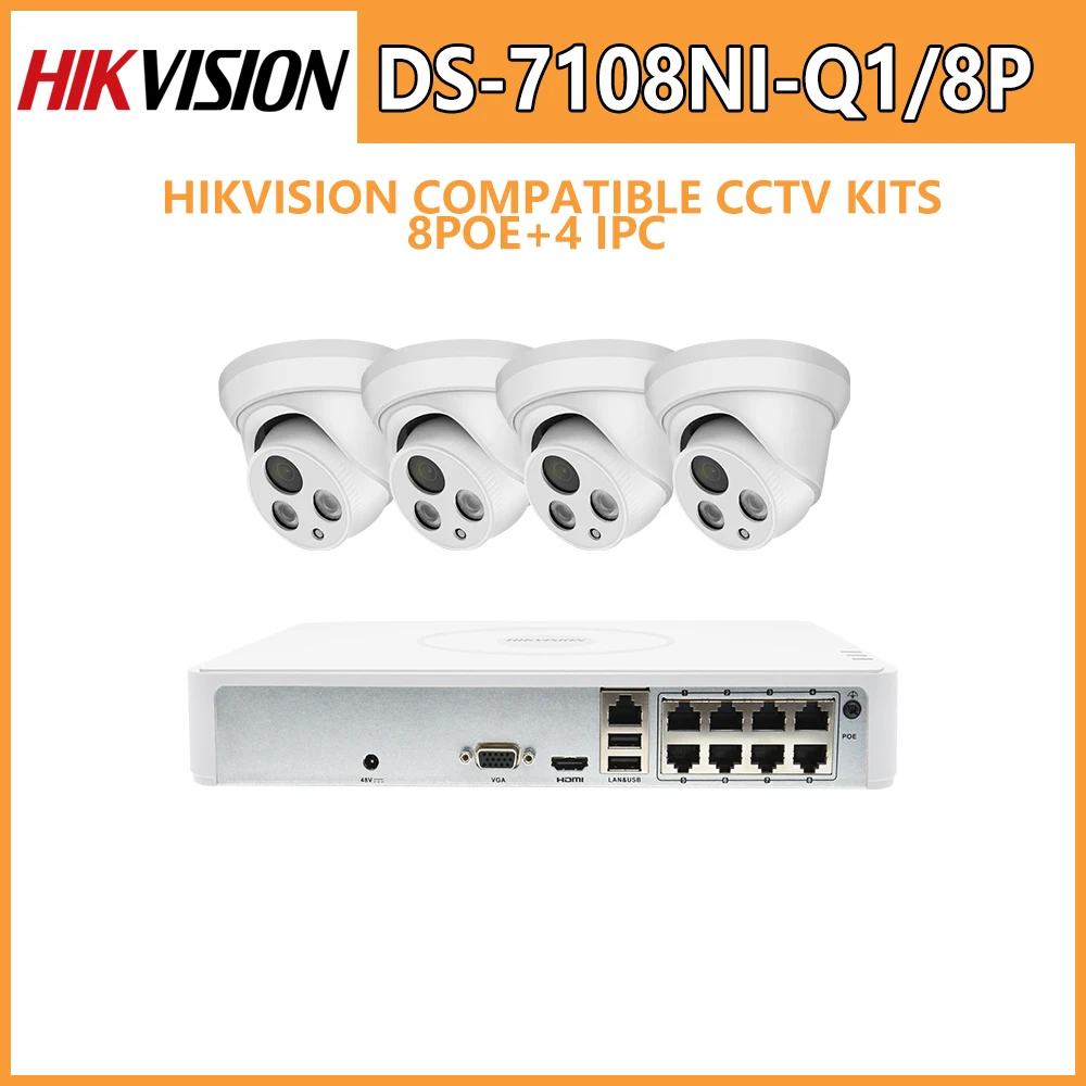 HIKVISION NVR CCTV наборы 8ch DS 7108NI Q1/8P камера видеонаблюдения системы безопасности