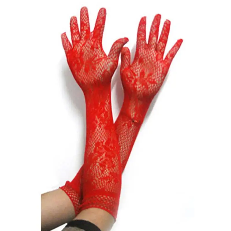 Сексуальные кружевные жаккардовые перчатки женские декоративные свадебные