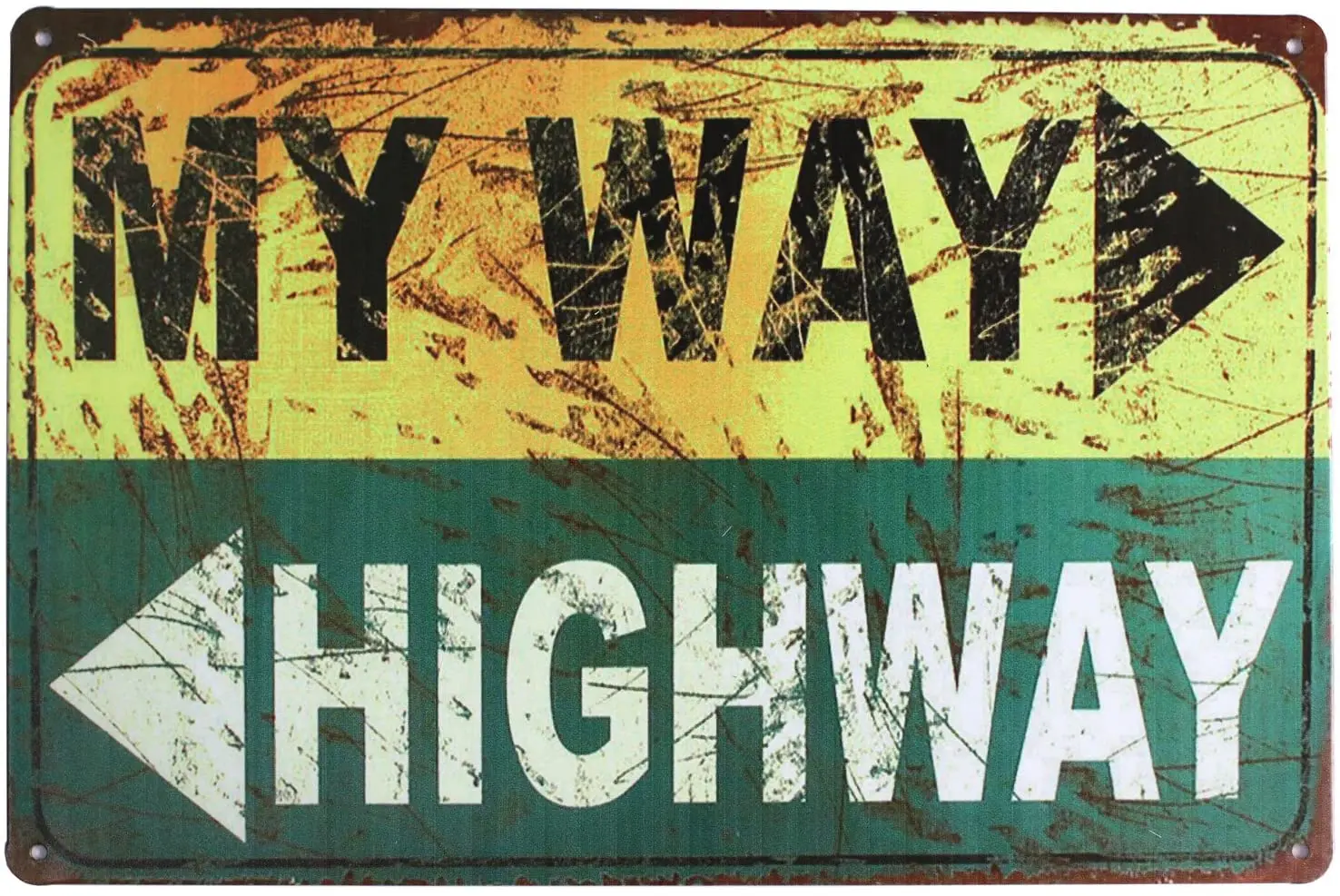 

Винтажный металлический знак My Way Highway