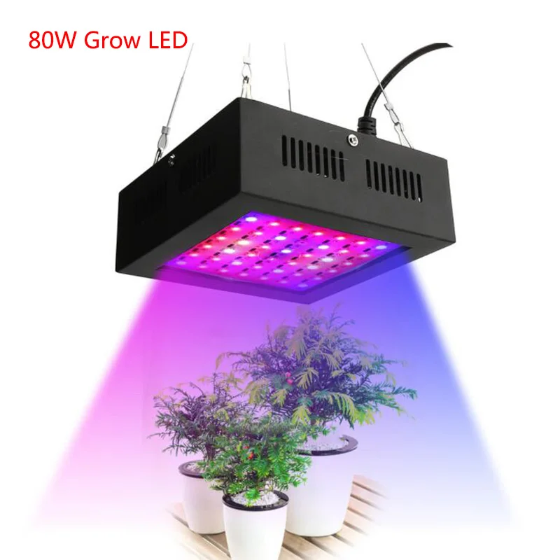 

80W Grow Plant Light Panel LED Full Spectrum Indoor Flower Growing Lamp Growth 42 LED Vegetable Tent Greenhouse Lights AC85~265V