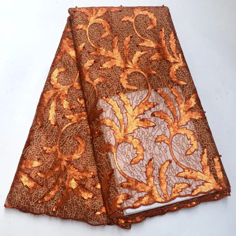 Высокое качество французское кружево с бисером ткань органзы кружевной ткани в африканском стиле кружевной ткани с блестками для вечернее платье RG979