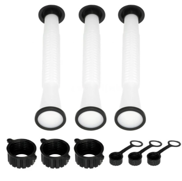 

A set of three oil barrel nozzles