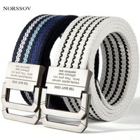 canvas belt for mens belt double ring buckle womens pants belt young korean tooling young students versatile military training