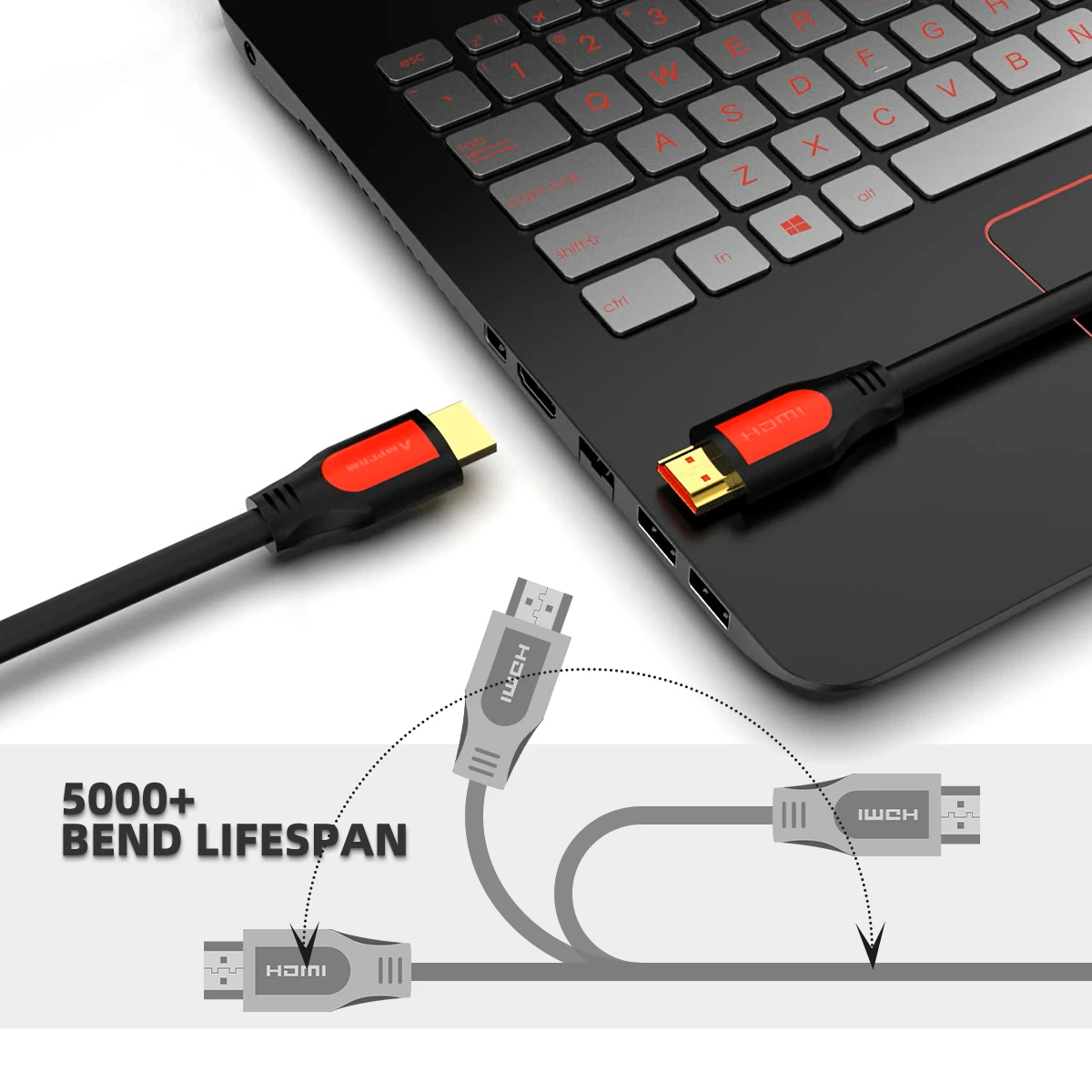 AMPCOM HDMI кабель HDMI в HDMI 2,0 Ultra HD 4 K-60Hz 3D 1080P HDR 4:4:4 ARC Ethernet шнур совместим с HDMI 2.0a 2.0b, 2,0