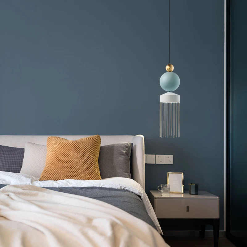 Постмодерн кисточкой светодиодный подвесной светильник скандинавские светильники гостиной подвесной светильник спальня Ресторан Бар подвесное освещение