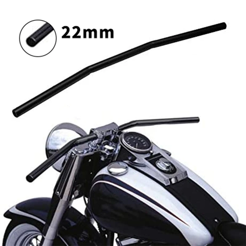 

7/8 inch Motorcycle Handlebar 22mm Black Drag Straight Bar Cafe Racer for Honda Kawasaki Yamaha Suzuki Chopper Bobber