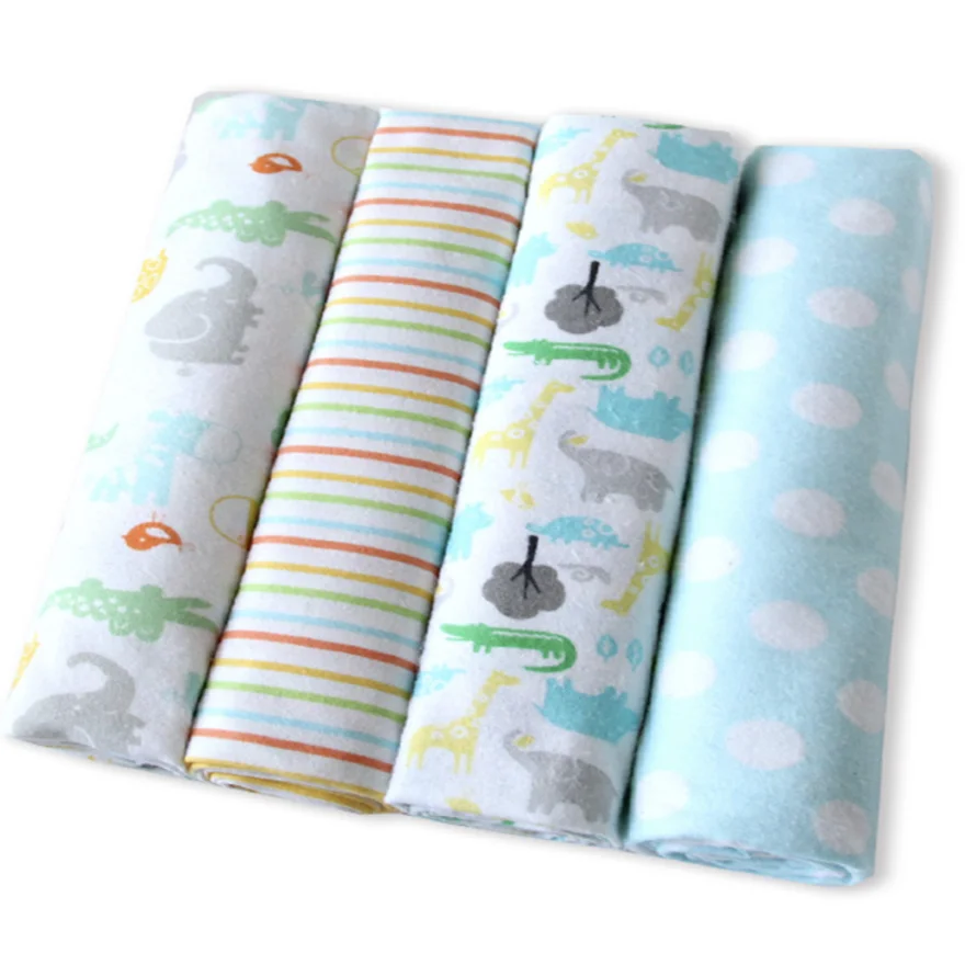 

4Pcs/Lot Newborn Baby Bed Sheet Bedding Set 76x76cm for Newborn Crib Sheets Cot Linen 100% Cotton Flannel Printing Baby Blanket