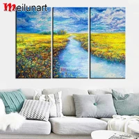 graffiti landscape large diy 5d diamond painting triptych full square round drill diamond embroidery river wall arts as1571