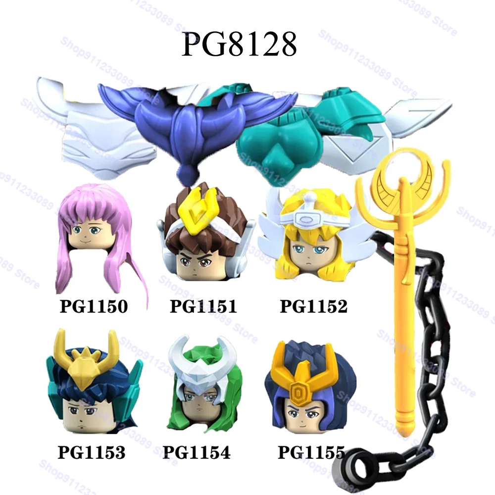 6 шт./лот рыцари Зодиак Сен атена Шири ледник Сейя строительные блоки кирпичи