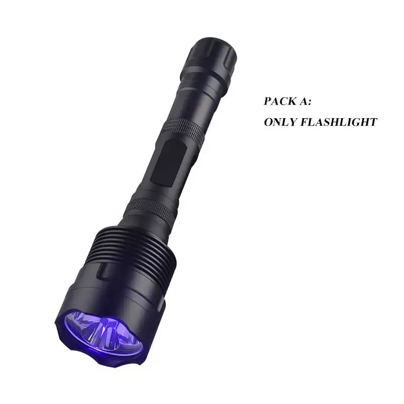 TMWT 395nm 365NM черный светильник фонарь 3LED самый мощный УФ ультрафиолетовый вспышка светильник фонарь с батареей 18650 - Испускаемый цвет: Pack A