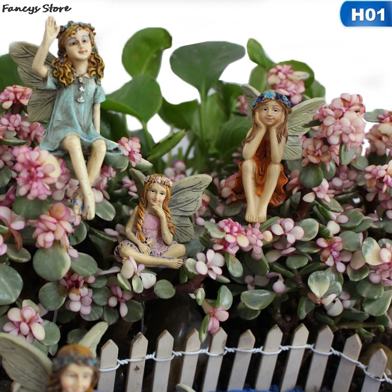 

Miniature Fairies Figurines Forest Fairy Tale Garden Decoration Ornament Gift Girl Resin Garden Decoration Lovely Dwarf Home