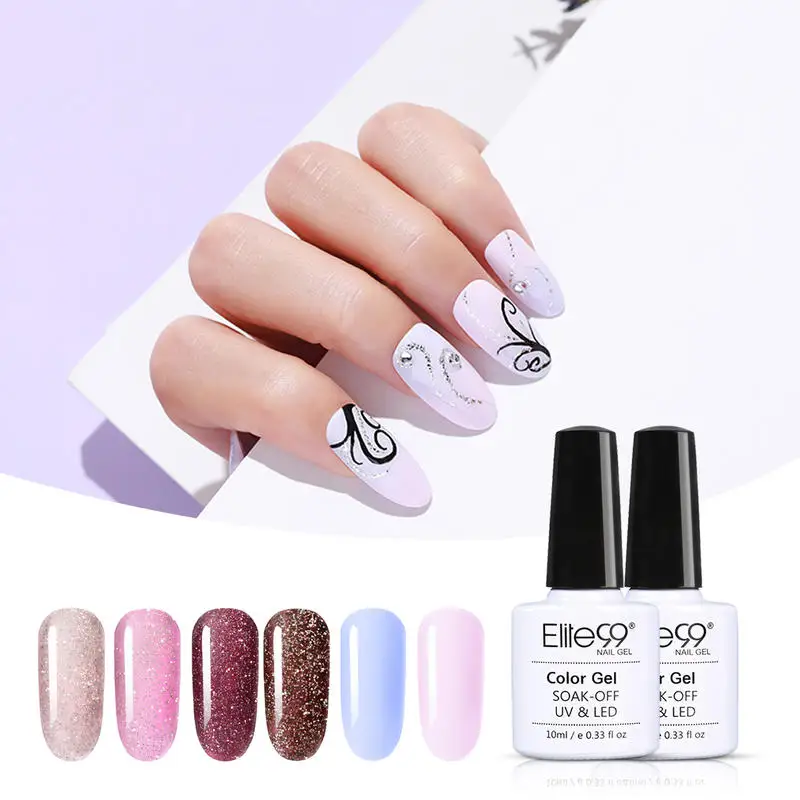 Набор блестящих гель лаков Elite99 6 шт./лот набор для дизайна ногтей