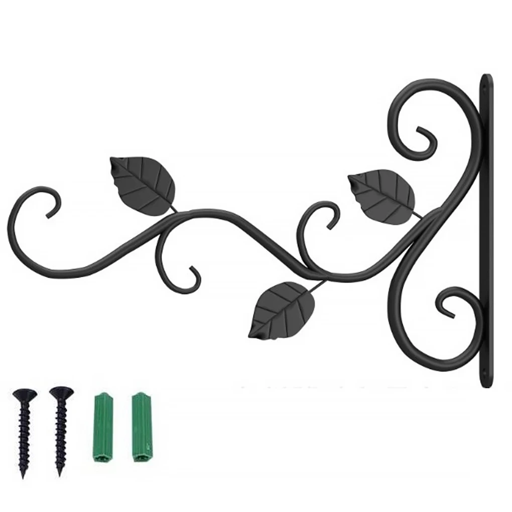 

2Pcs Wall-mounted Iron Basket Hook Hanger Plant Flower Pot Hanging Bracket Metal Stand Wall Decoration