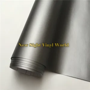 Высококачественная матовая серая виниловая пленка, рулон автомобильной пленки, серая матовая виниловая пленка без пузырьков, Размер: 1,52*30 мрулон