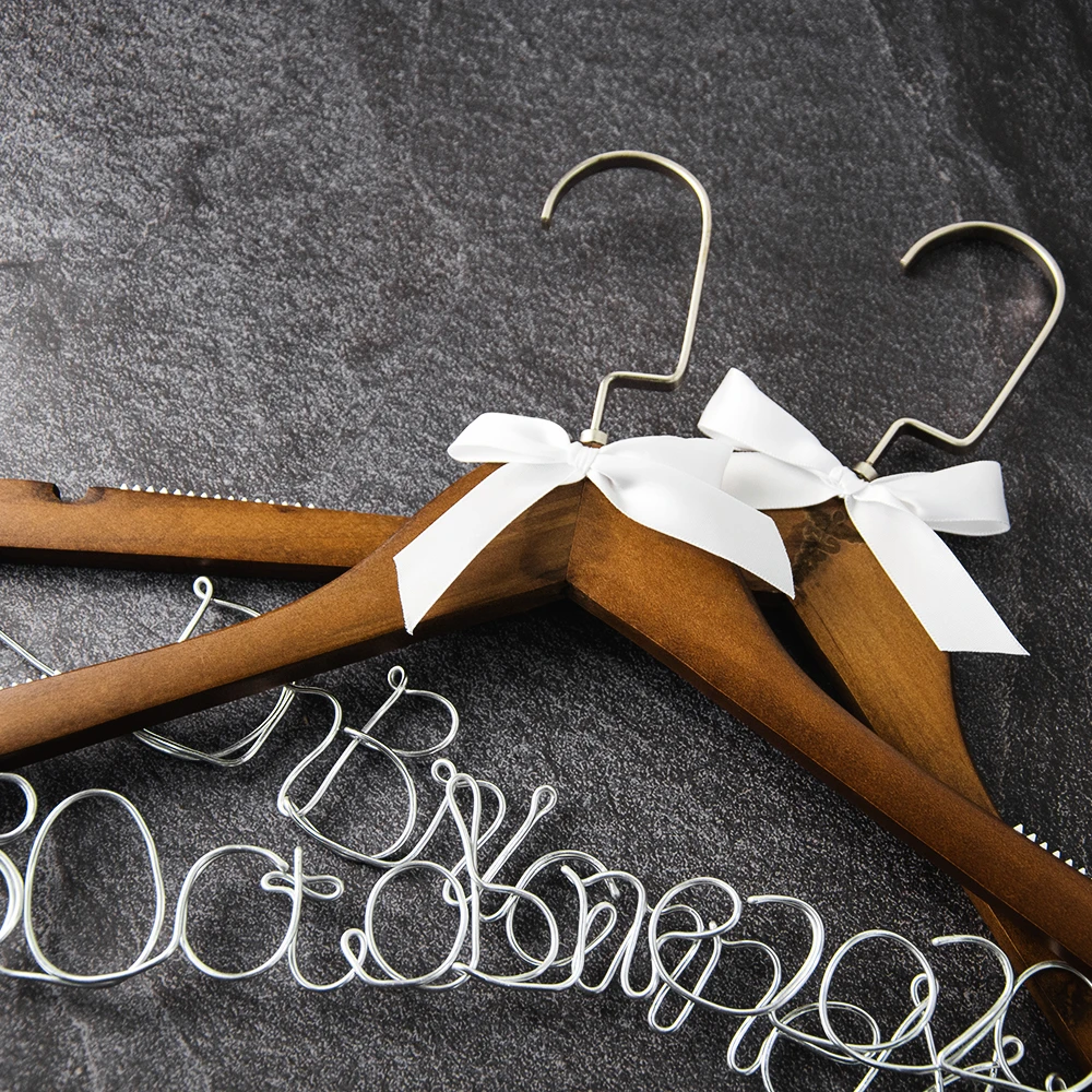 Персонализированные Свадебные вешалки для невесты выгравированные жениха