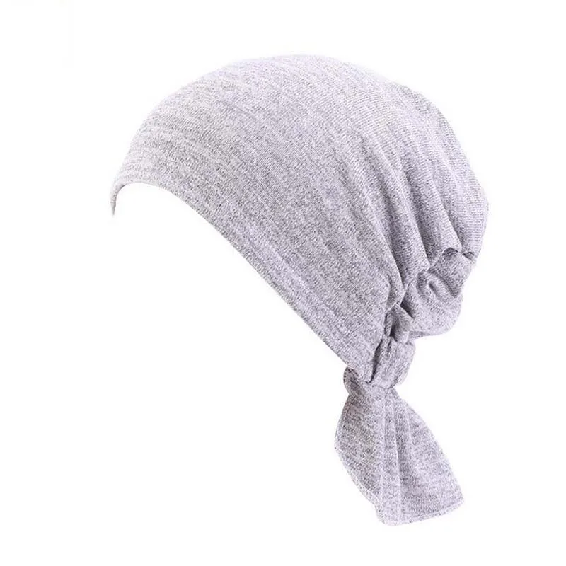 XEONGKVI 2020 New Elastic Cotton Skullies Beanies Knitted Cap Spring Summer Turban Hats For Women Bandana Chemotherapy | Аксессуары для