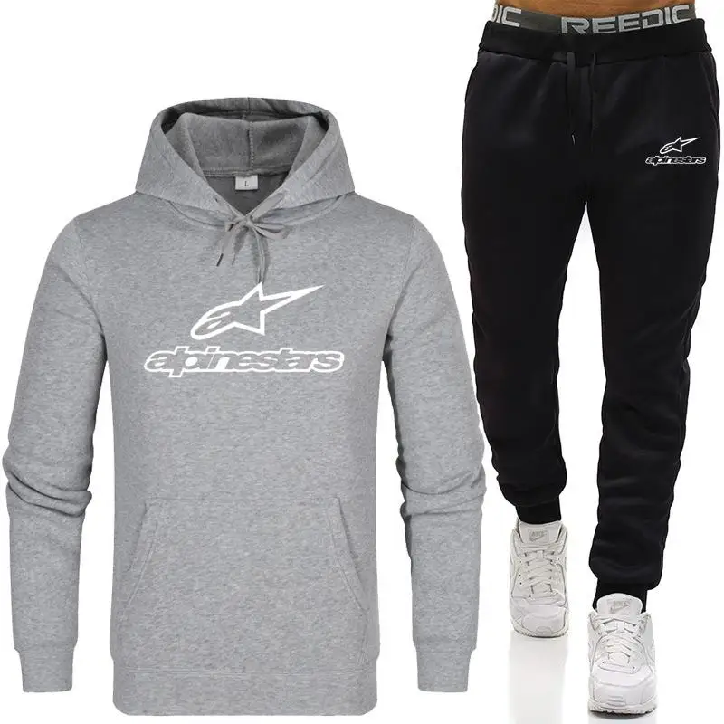 

New Two Pieces Set Fashion Hooded Sweatshirts Sportswear Men Tracksuit Hoodie Autumn Brand Clothes Hoodies+Pants men sets