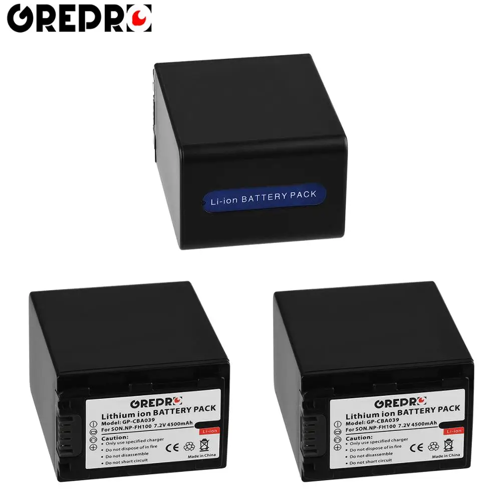 Аккумулятор NP FH100 4500 мАч 2 шт. зарядное устройство с ЖК-экраном и USB-портом для Sony