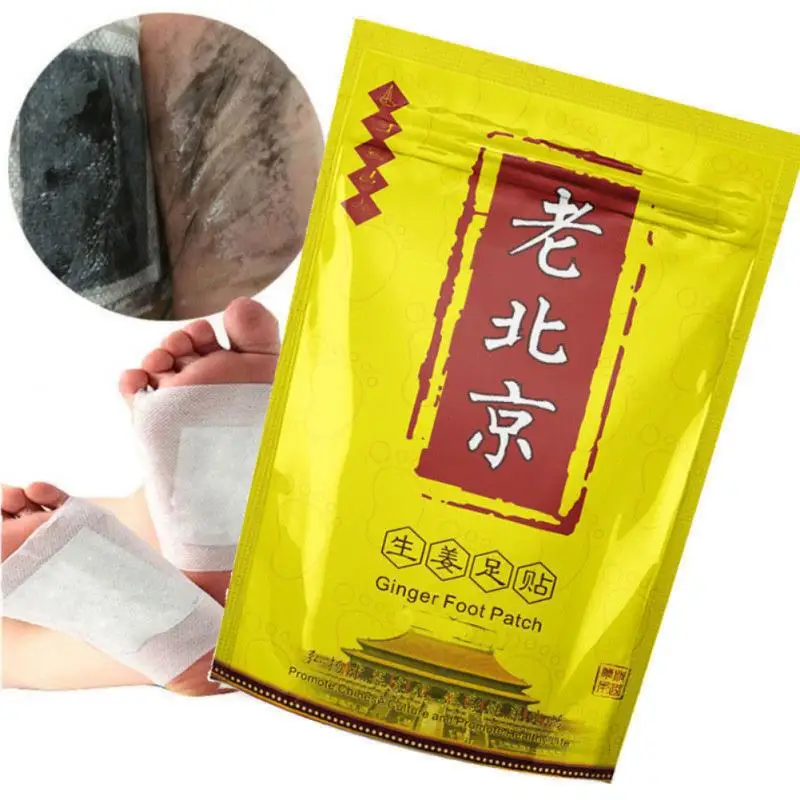 

10 Pcs Ginger Old Beijing Foot Patch Organic Foot Detox Spa Slimming Loss Weight Improve Sleep Health Detoxing Foot Pads