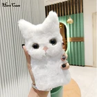Меховой чехол, Пушистый Теплый силиконовый чехол с котенком для Samsung S21, S20, Ultra FE, S10, S9, S8 Plus, S7, Note 20, 10, 9, 8, чехол для телефона