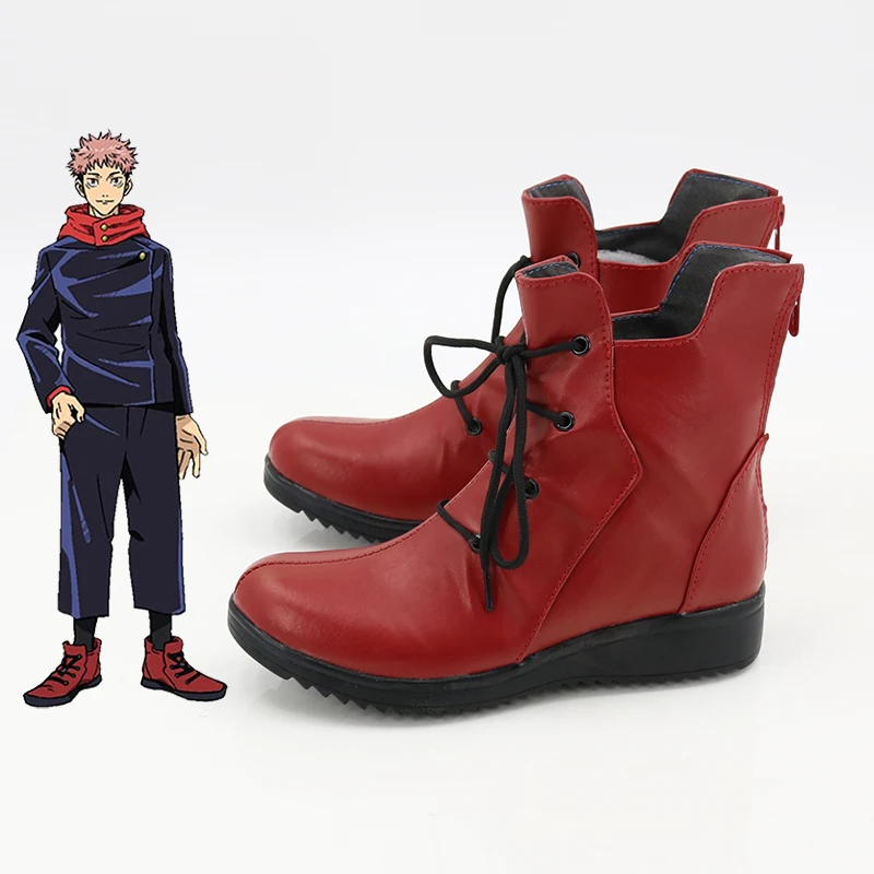 Neue Anime Jujutsu Kaisen Cosplay Schuhe Yuji Itadori Rot Stiefel Karneval Halloween Größe 35-48 13 Neue Anime Jujutsu Kaisen Cosplay Schuhe Yuji Itadori Rot Stiefel Karneval Halloween Größe 35-48 4