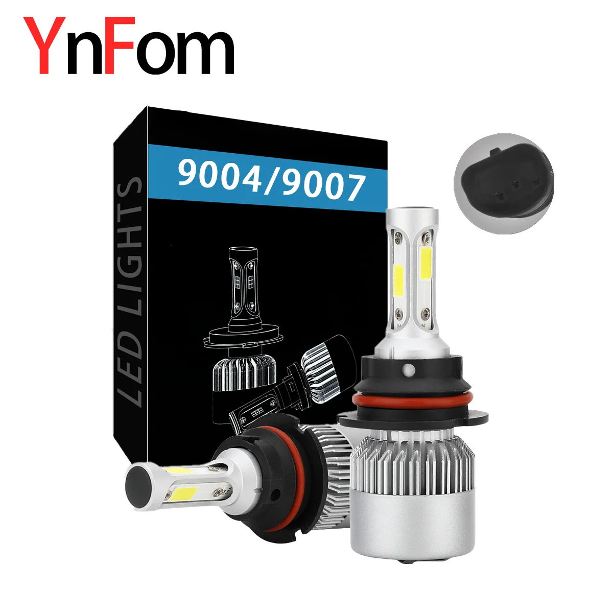 

YNFOM LED Lamp 9004 9007 HB1 HB5 is used in Mazda Suzuki Cadillac Skoda cars for low light, high light, fog light position