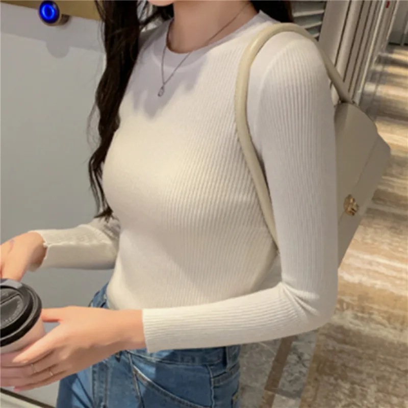 

Winter Clothes Knitted Woman Sweaters Pullovers Spring Autumn Basic Women's Jumper Slim Women's Sweater Pull Long Sleeve
