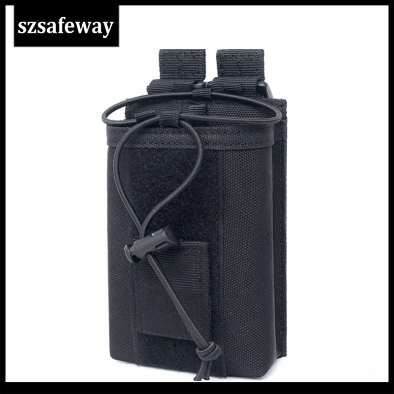 

Two Way Radio Leather bag Carry Case Walkie Talkie Bag For Kenwood For Yaesu Wouxun Outdoor Adjustable MOLLE Radio Holder