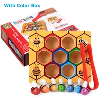 montessori toys wooden hardworking bee hive games clip toys early learning educational toys for children