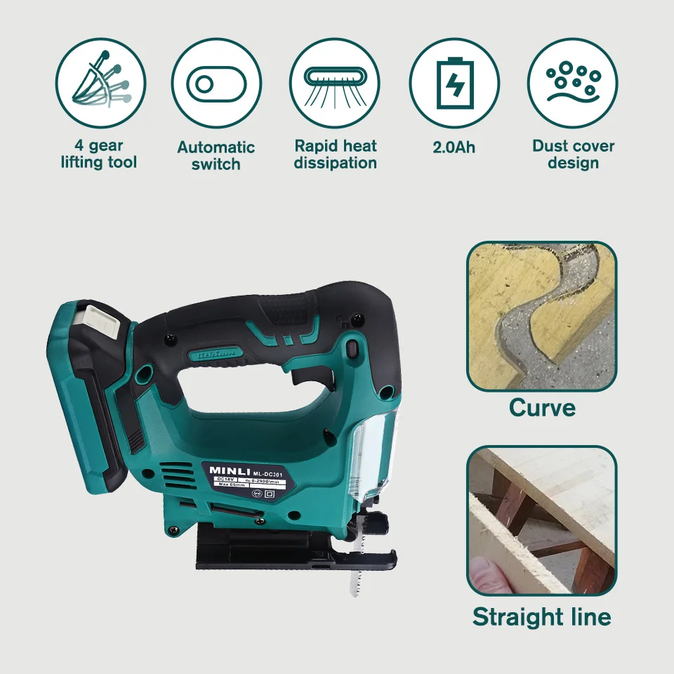 Drillpro 900 Вт Беспроводная пила портативная многофункциональная электрическая