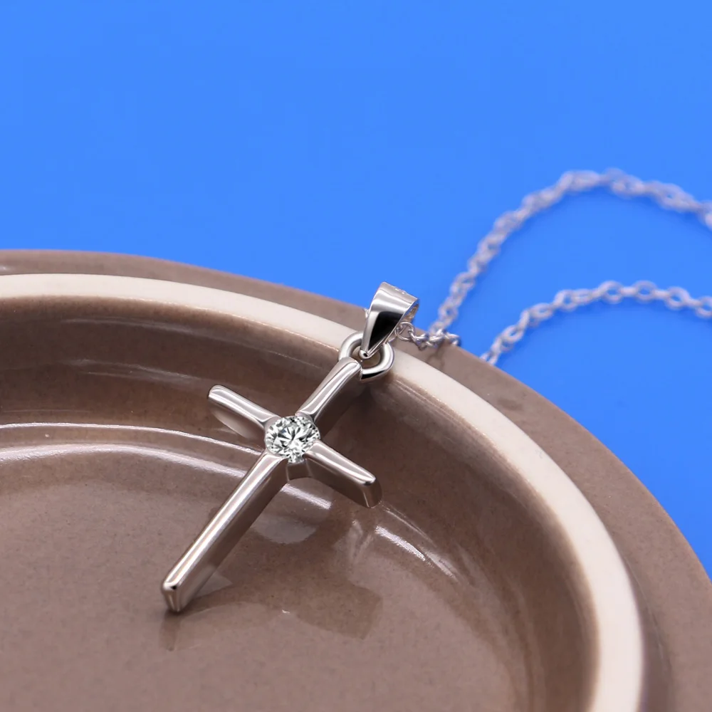 Женское ожерелье из серебра 925 пробы с подвеской крестом|cross pendant|fashion jewelryjewelry fashion