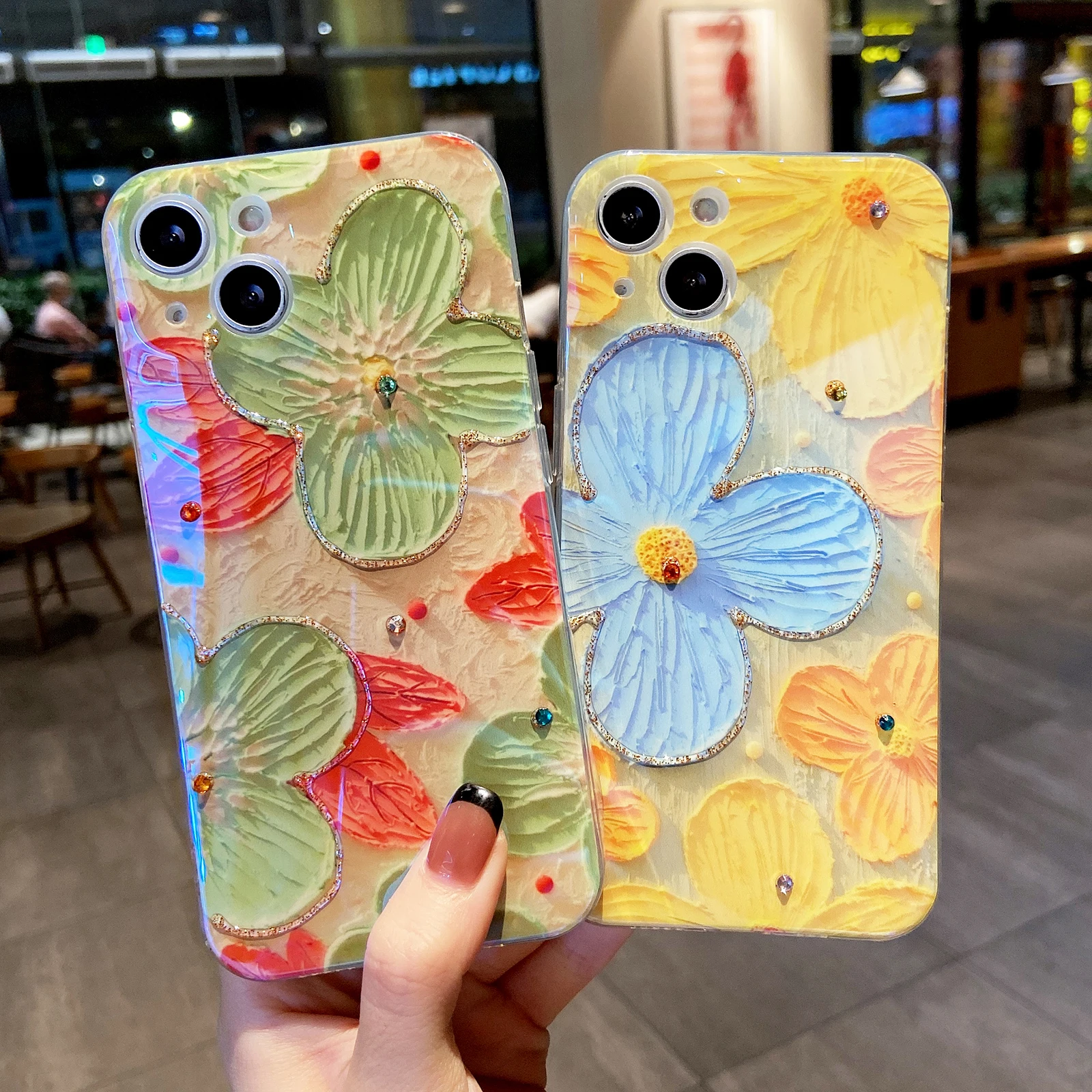 Винтажный чехол для телефона с желтыми цветами iPhone 13 12 11 Pro Max XS XR X 7 8 Plus алмазной