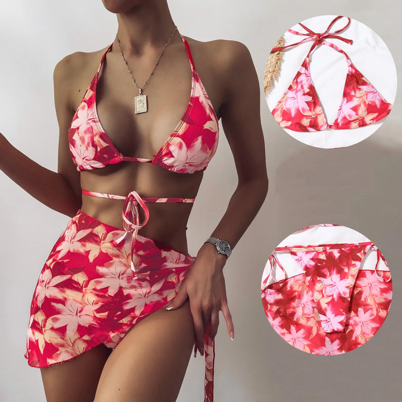 

Women Bandage Bikini Set Push-up Brazilian Swimwear Beachwear Swimsuit Stroje Kapielowe Damskie Maillot De Bain 2 Piece Set