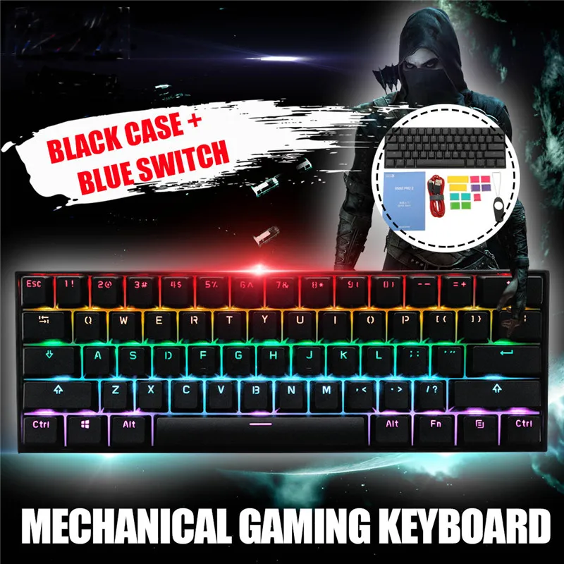 gateron switchobins anne pro 2 60 nkro mechanical keyboard wireless bluetooth 4 0 type c rgb mechanical gaming keyboard free global shipping