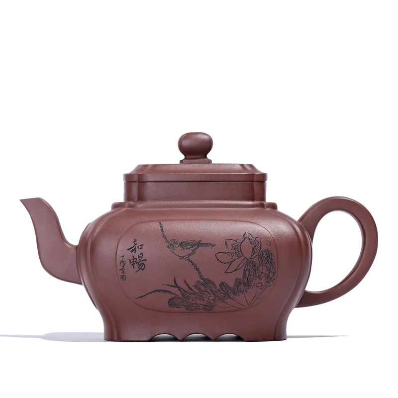 

pure manual undressed ore purple clay teapot with four penghu-glance zhi-gang cao manual is bubble pot of tea