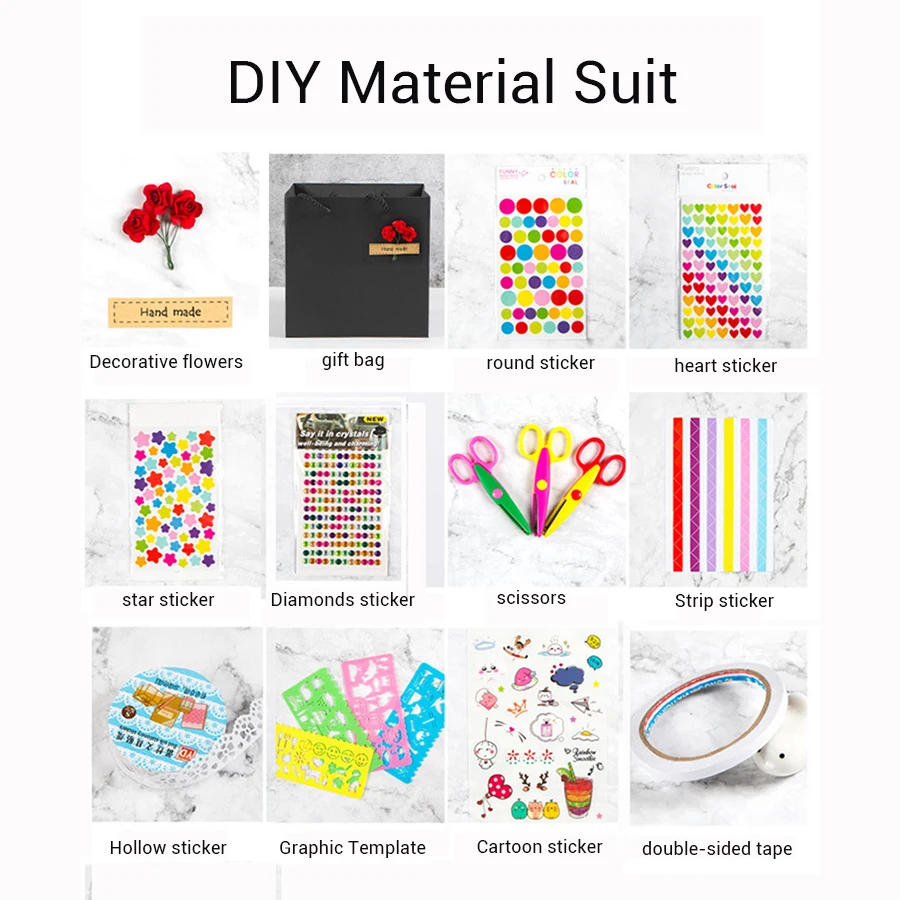 DIY material suit Шестигранник сюрприз взрыв коробка DIY ручной работы скрапбук Фотоальбом свадебный подарок коробка для Валентина Рождество подарочные коробки - Цвет: DIY material suit