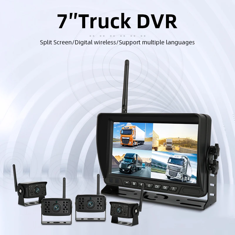 저렴한 Develuck-7 인치 트럭 레코더 디지털 무선 대시캠 4 채널 자동차 스크린 분할 지붕 모니터, 트럭 및 대형 버스에 적합