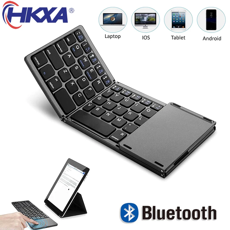 Складная Bluetooth клавиатура HKXA Mini с сенсорной панелью 3 0 складная беспроводная для