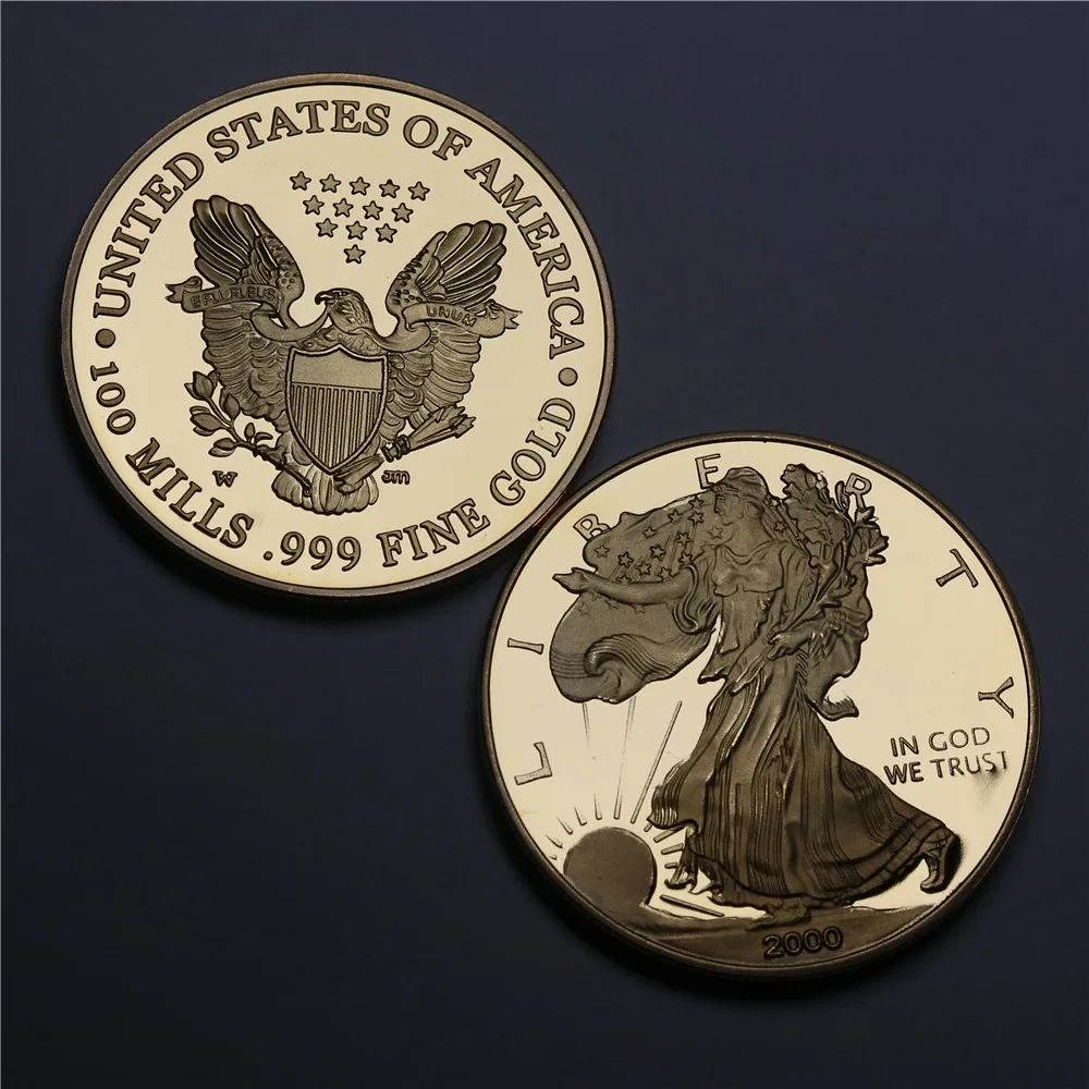 

Образец заказа, бесплатная доставка, американский Орлан, искусственная монета, 2000 свобода, американский Орл, 20 долларов, золотая металличес...