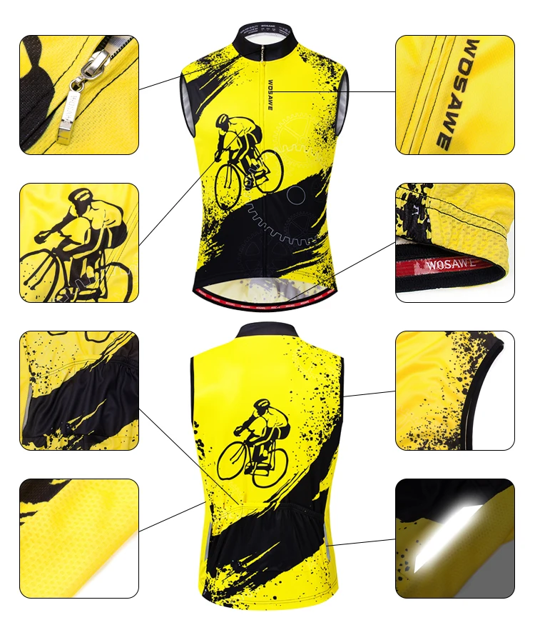 Светоотражающий велосипедный жилет WOSAWE майка без рукавов одежда для гонок