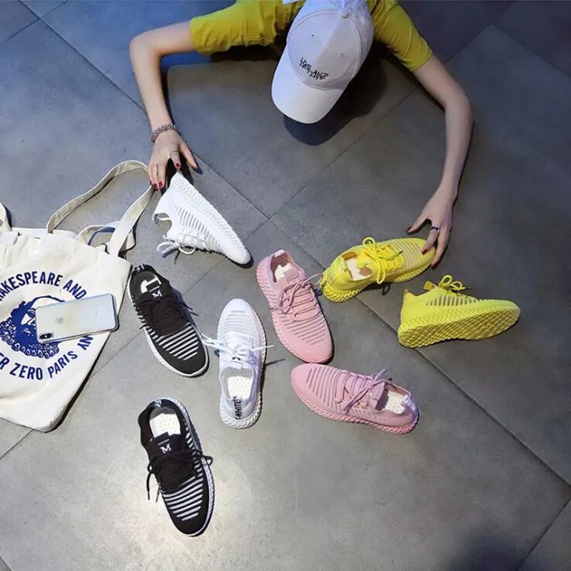 Женские сетчатые кроссовки повседневная обувь на массивной платформе дышащие