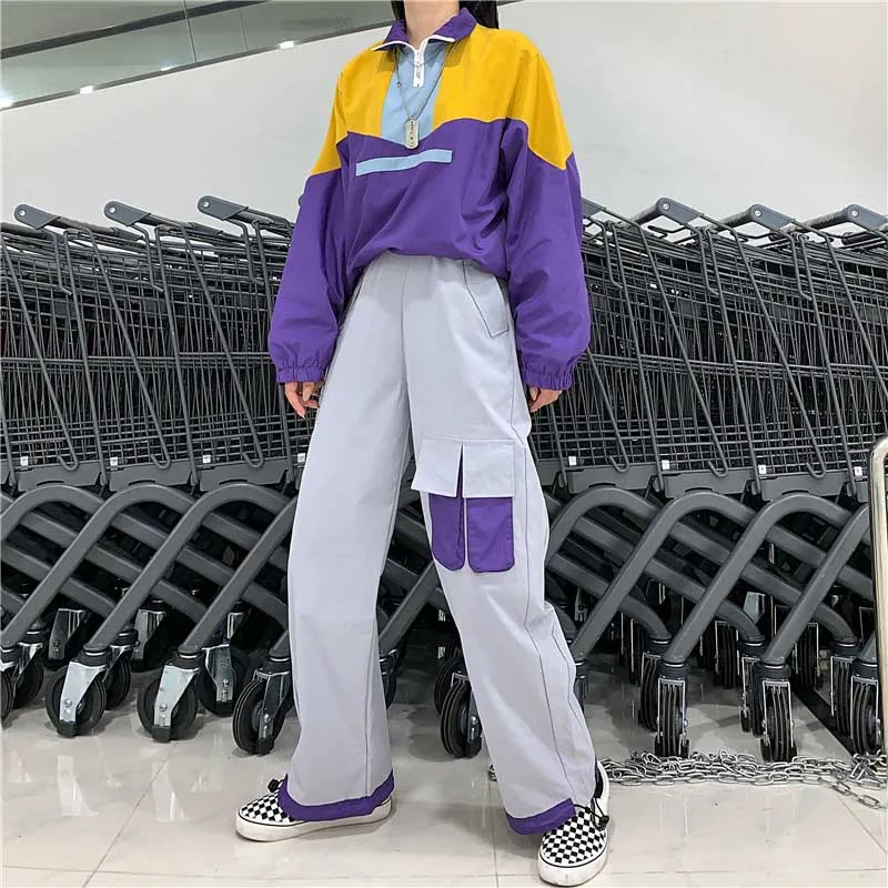 NiceMix комплект из 2 предметов, свитшот для женщин Harajuku, спортивный свитер с вышивкой, толстовки в стиле хип-хоп, повседневное пальто, топы, женские толстовки, пуловер