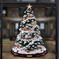 20x30cm christmas crystal tree santa claus snowman pvc window sticker winter new year 2022 party home decoration sticker