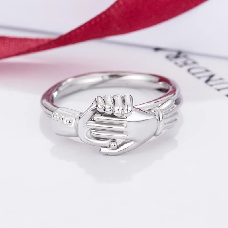 

Novice holding hands S925 sterling silver boutique ring, holding hands two-in-one ring holding romantic sweet jewelry jewellery