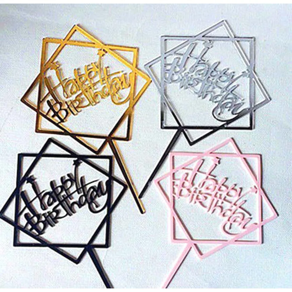 Акриловые Топпер для торта С Днем Рождения персонализированные Свадебная