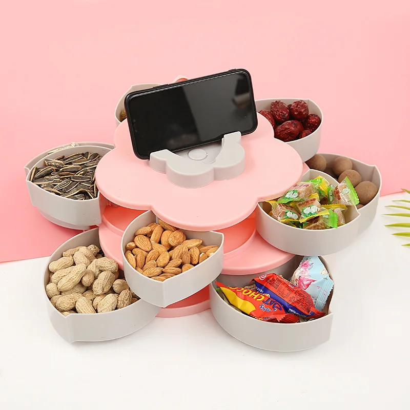 Коробка для закусок с цветами коробка сухих фруктов конфет пластиковая