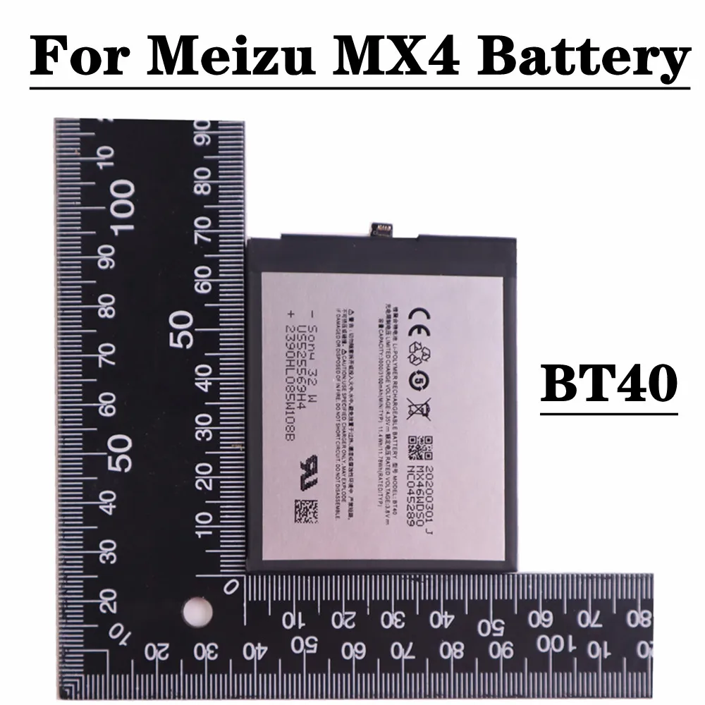

BT40 Батарея для Meizu MX4 M460 M461 3100 мА/ч, мобильный телефон Батарея смартфон замена батареи