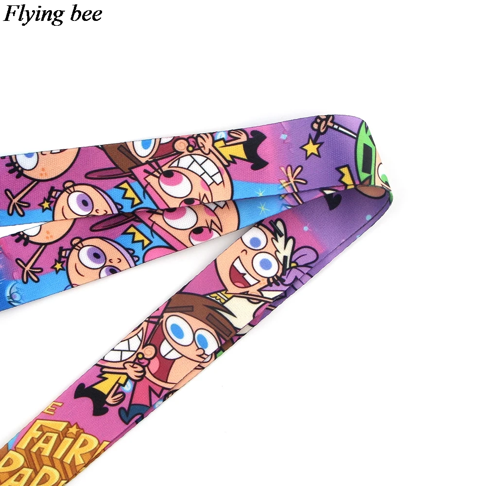 Flyingbee милый мультяшный ремешок брелок для ключей значок ID Мобильный телефон брелоки женские ремни на шею